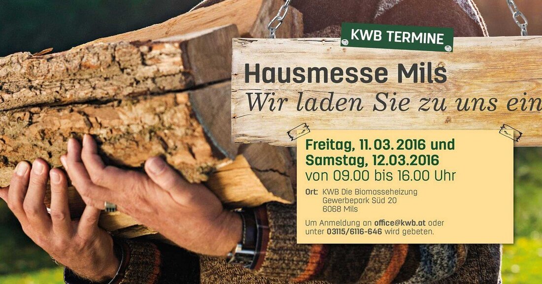 Nach einem erfolgreichen Auftritt auf der Energiesparmesse Wels, geht es bereits mit den nächsten Events bei KWB weiter. Der Biomasseheizungshersteller lädt Interessierte nach Mils, St. Margarethen/Raab und Asperhofen ein, um die optimale Heizungslösung zu finden.