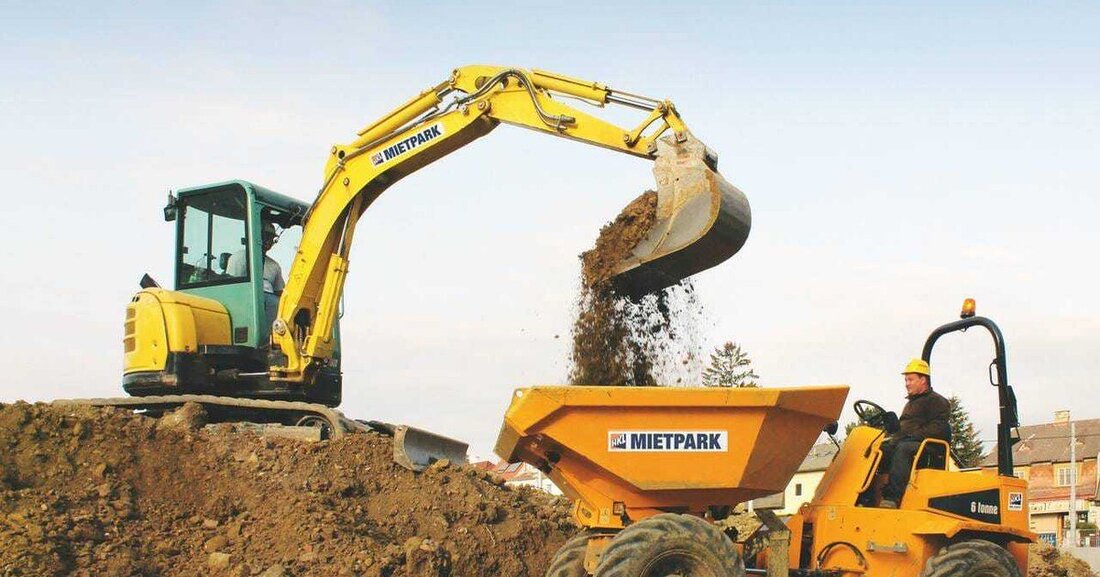 Handler Bau und WIN-Bau setzen für die Errichtung eines Einkaufzentrums auf Maschinen aus dem HKL Mietpark.