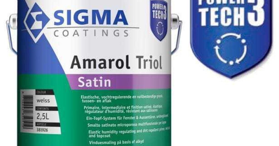 Mit dem neuen Sigma Amarol Triol Satin bietet die PPG Coatings Deutschland GmbH ein Ein-Topf-System, das durch seine neue Power Tech 3 Technologie, die für eine dauerhafte Beschichtung von Holzbauteilen wesentlichen Erfolgsfaktoren auf einzigartige Weise kombiniert.