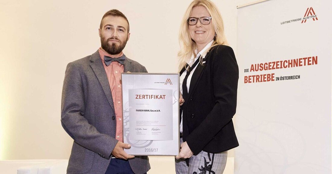 Farben Wahl, Komplettanbieter in Sachen Farben, Lacke und Technik, wurde im September 2017 als österreichischer Leitbetrieb rezertifiziert.