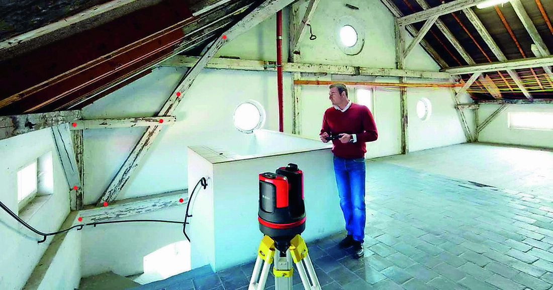 Mit dem Leica 3D Disto können Lagen, Höhen und Abstände in allen drei Dimensionen gemessen werden.