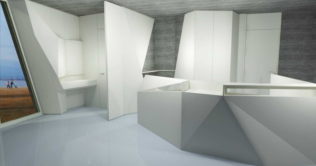 Die Tischlerei Standfest hat mit der Software des Cad Design Center Reinhold Duft ein Corian-Empfangspult für eine Kinderarztpraxis umgesetzt. Knifflig waren dabei die vielen Ecken und Platten, die exakt auf Gehrung zu fräsen waren. 