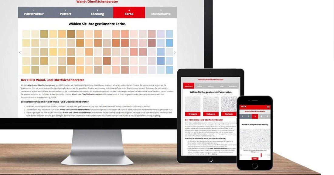 Der optimale Fassadenputz kann nun bequem per Konfigurator gefunden werden.