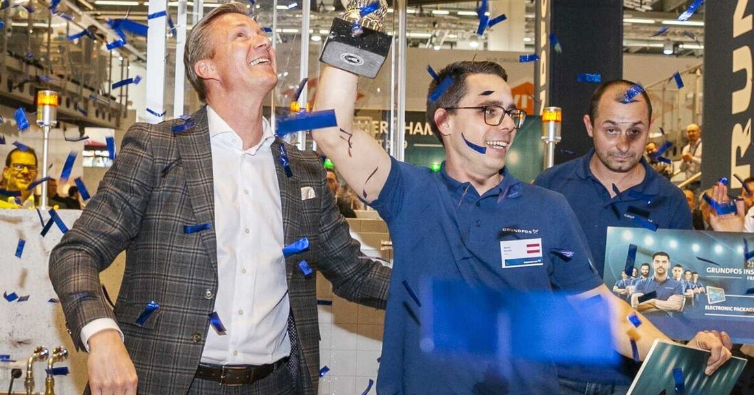 Gratulation an Mario Mauko: Er gewinnt die Grundfos Installer Championship 2019.