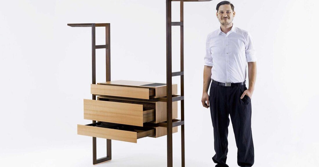 Schlichtes Design, schlau konstruiert – das ist das Aufbewahrungsmöbel von Gerald Platzer.