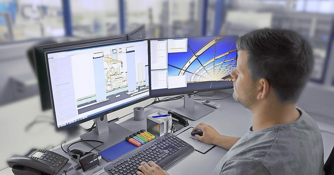 Die „RoboPlan“-Software von Cloos ermöglicht die Offline-Programmierung von automatisierten Roboter-Schweißanlagen.