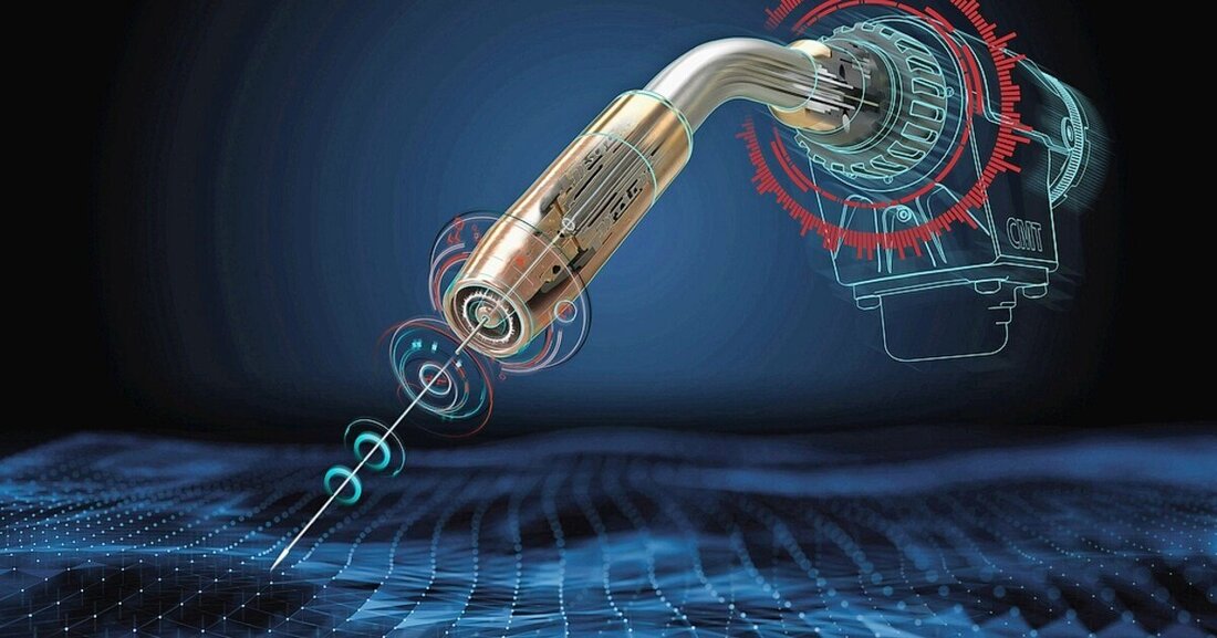 Roboterschweißen. Das Assistenzsystem „WireSense“ von Fronius macht die Drahtelektrode zum Sensor, der die Bauteilposition vor jeder Schweißung prüft.