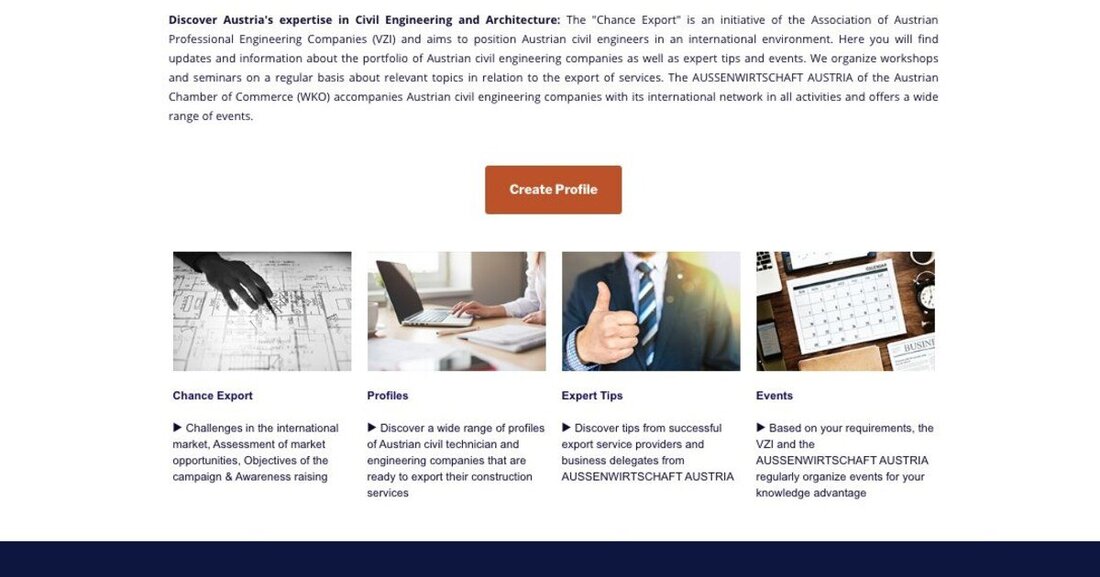 Neue Online-Plattform positioniert österreichische Ziviltechniker- und Ingenieurbüros im internationalen Umfeld