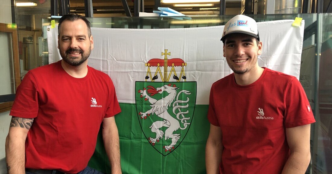 Der erste Staatsmeister in Glasbautechnik, Christoph Greiner, trainiert fleißig für die EuroSkills, die vom 16. bis 20. September in Graz stattfinden. 