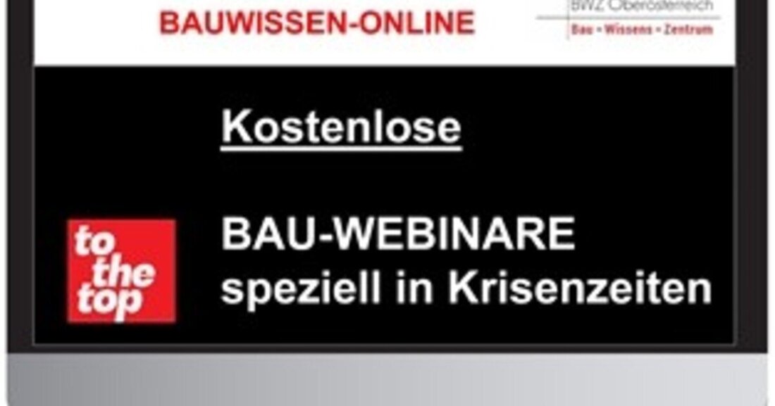 Der Informationsbedarf in der Corona-Krise ist auch in der Baubranche gewaltig. Die Bauakademie OÖ bietet deshalb in den nächsten Tagen kostenlose Webinare, die sich mit den wichtigsten Fragen von Unternehmern beschäftigen. 