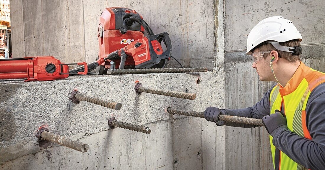 Bewehrungsanschlüsse. Die Hilti Injektionsmörtelsysteme sind nun für eine Nutzungsdauer von 100 Jahren qualifiziert.