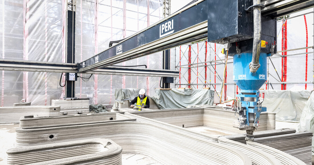 Schicht für Schicht: Das zweigeschoßige Einfamilienhaus mit 80 Quadratmeter Wohnfläche pro Geschoß entsteht in Beckum.