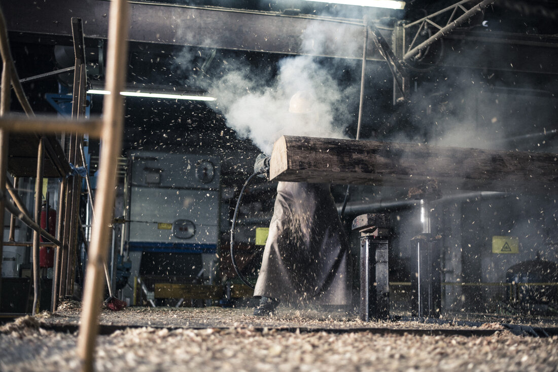Im steirischen Furnierwerk Merkscha werden seit 1948 edle Furniere produziert. Die Königsdisziplin des gesamten Produktionsablaufs ist das Messern, für das es ein perfektes Zusammenspiel von Mensch und Maschine braucht.