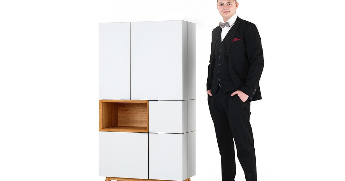 Außen schlicht, innen raffiniert: So präsentiert sich das Meistermöbel „Sinplea“ von Mathias Rihsle.