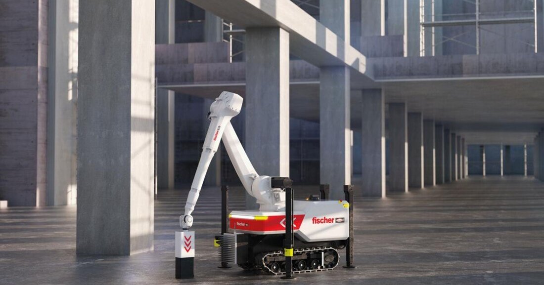 Vom Dübel zum Befestigungsroboter: Fischer präsentiert den Baubot.