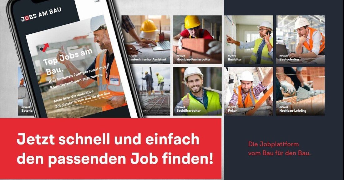 Die Job-Plattform www.jobsambau.at steht allen Mitgliedsbetrieben der BI Bau kostenlos für Stelleninserate zur Verfügung.