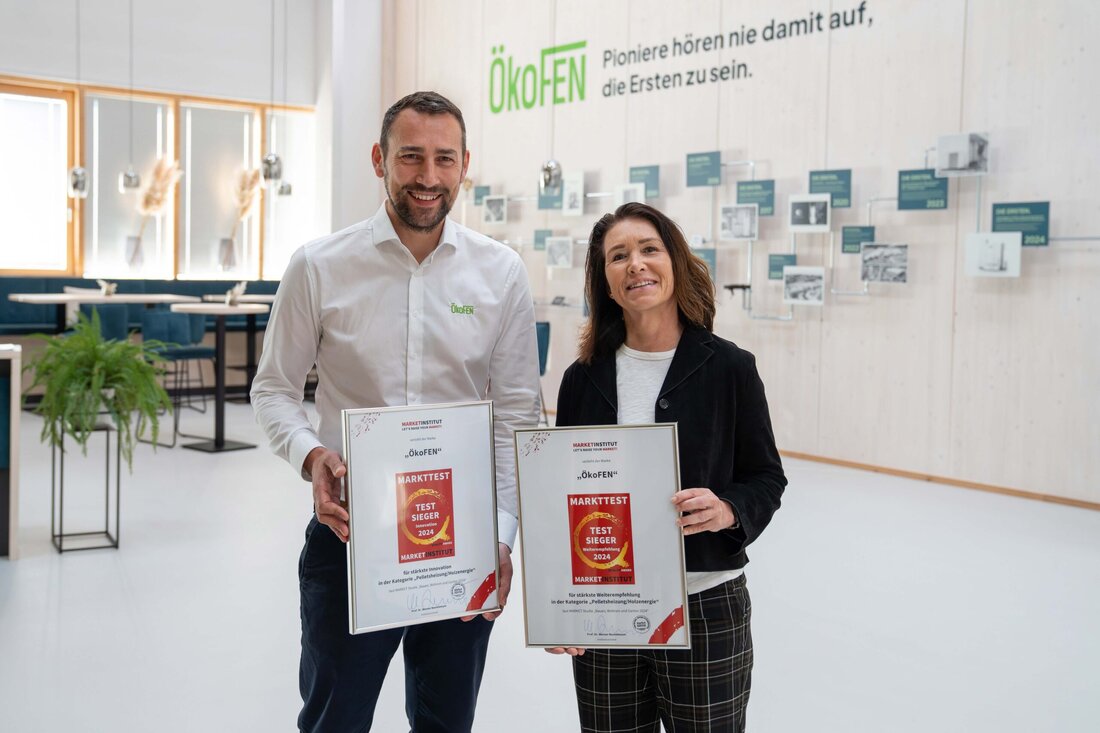 Ökofen belegt Spitzenplätze beim „Market Quality Award 2024“ des Linzer Marktforschers Market Institut.  