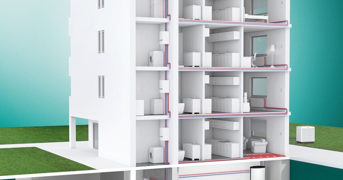 Eine Vaillant-Entwicklung ermöglicht nun auch die Beheizung von Wohnungen in Mehrfamilienhäusern mittels Wärmepumpen.