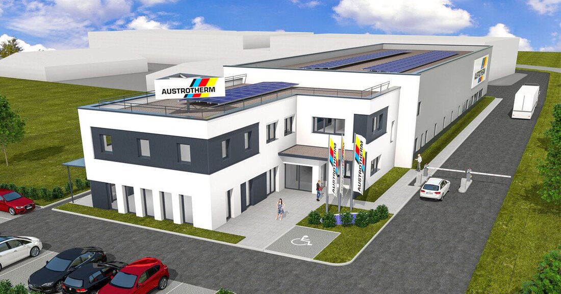 Am Austrotherm-Standort Pinkafeld entsteht gerade ein Plus-Energie-Bürogebäude mit Schulungszentrum, Werkstätte und E-Tankstellen.