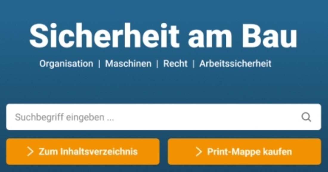 Die Mappe „Sicherheit am Bau“ wurde 2023 neu aufgelegt.