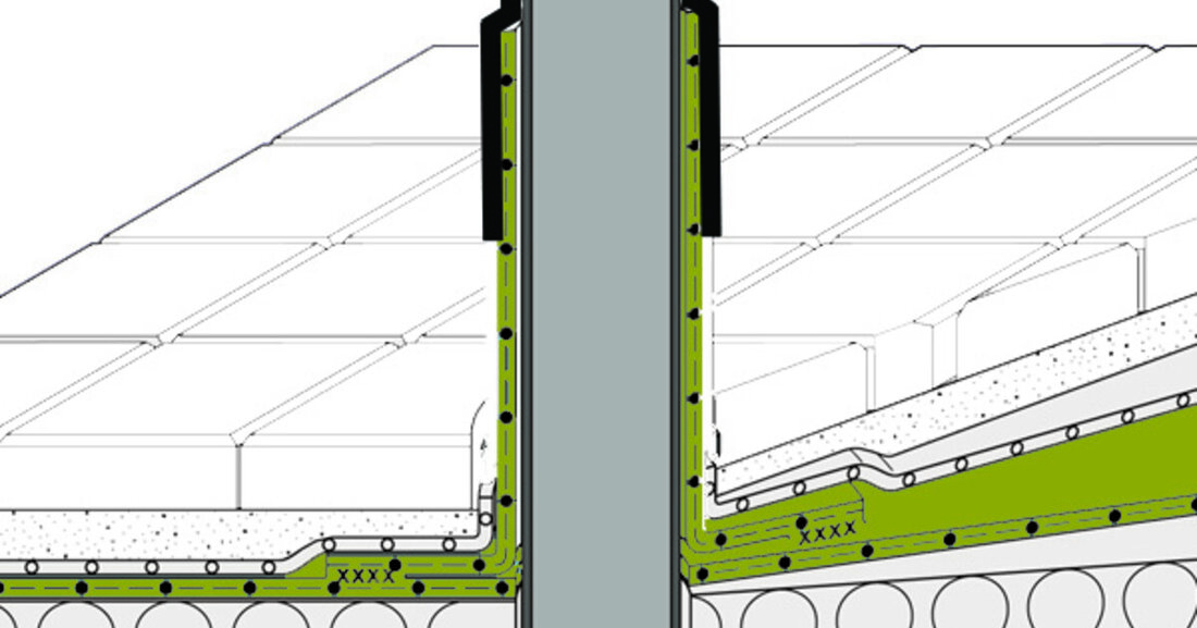 Es gibt einfache Lösungen zum luftdichten und dauerhaft wasserdichten Anschluss bei Absturzeinrichtungen am Flachdach.