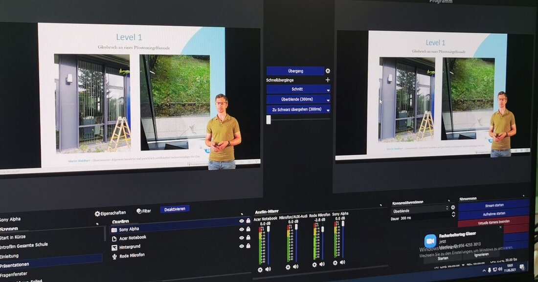 Beim ersten Online-Facharbeiterseminar referierten drei Sachverständige live aus der Glasfachschule Kramsach.