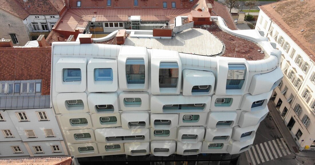 Spitzer Dach setzte bei "Argos" in der Grazer Innenstadt die kühnen Pläne der Stararchitektin Zaha Hadid um – und gewann damit den IFD-Award 2021.