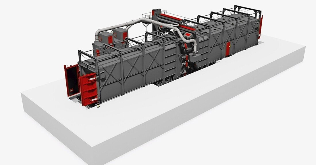 Bei vielen Baumaschinen ist das Strahlen vor der Beschichtung essentiell.
