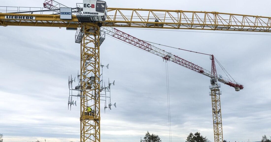 16 Windturbinen versorgen die Baustelle des Süba-Projekts "Das Koloman" mit Strom.