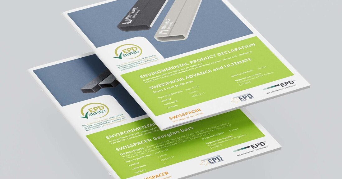 Swisspacer legt Umwelt-Produktdeklarationen für seine Warme Kante-Abstandhalter vor.