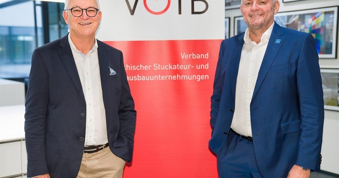 Manfred Schreiner und Rainer Haubenwaller wollen künftig den Trockenbau noch stärker als Schlüsselgewerk positionieren.
